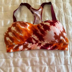 PINK Victoria's Secret Red and Orange Tie-Dye Sports Bra